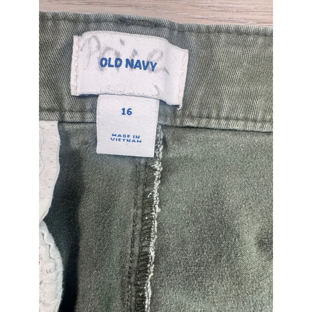 Old Navy Kids Ancient Forest‎ Green Flat Front Twill Shorts Size 16 S/205231-10